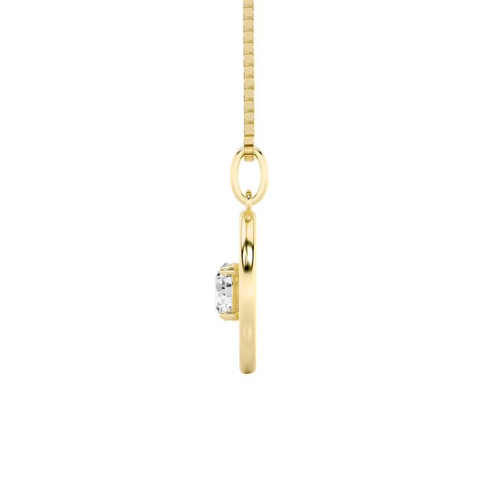 1Cttw Round Shaped Lab Grown Diamond (F/VS) Zodiac Pendant in 14K Gold