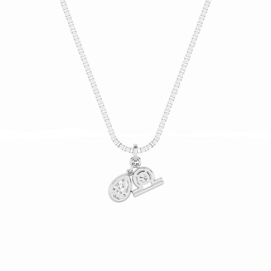 1Cttw Pear Shaped Lab Grown Diamond (F/VS) ZodiacPendant in 14K Gold