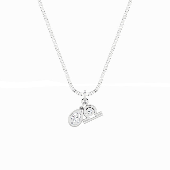 1Cttw Pear Shaped Lab Grown Diamond (F/VS) ZodiacPendant in 14K Gold