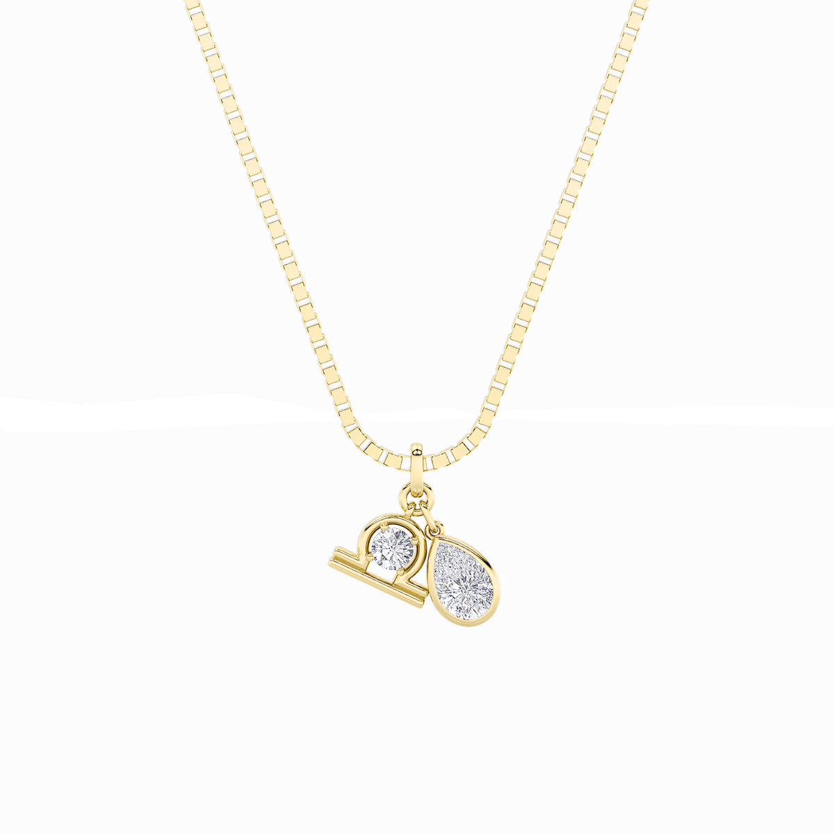 1Cttw Pear Shaped Lab Grown Diamond (F/VS) ZodiacPendant in 14K Gold