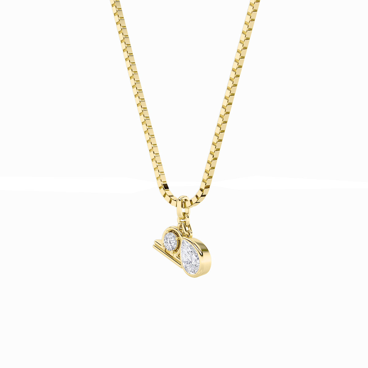 1Cttw Pear Shaped Lab Grown Diamond (F/VS) ZodiacPendant in 14K Gold