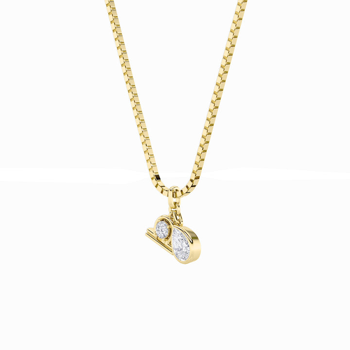 1Cttw Pear Shaped Lab Grown Diamond (F/VS) ZodiacPendant in 14K Gold