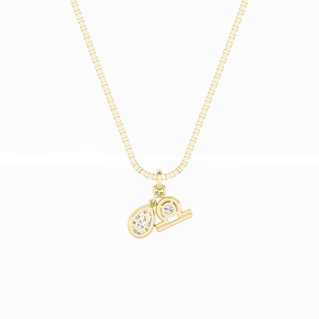 1Cttw Pear Shaped Lab Grown Diamond (F/VS) ZodiacPendant in 14K Gold