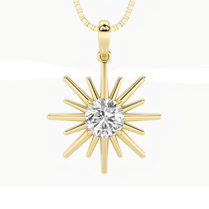 1.5Cttw Round Shaped Lab Grown Diamond (F/VS) Astralis Pendant in 14K Gold