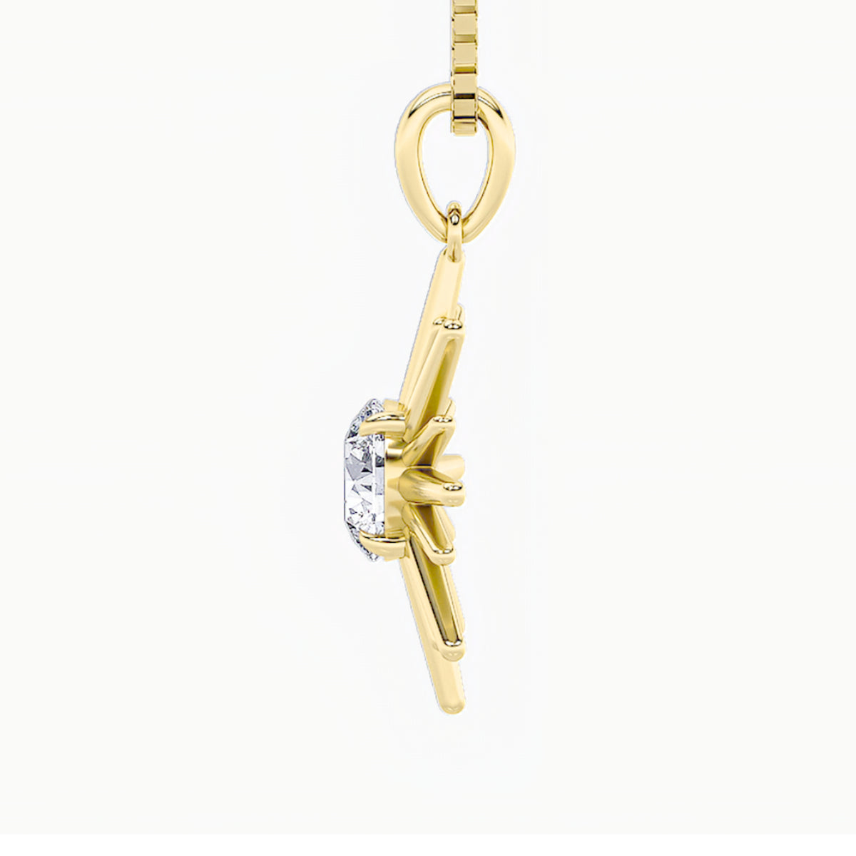 1.5Cttw Round Shaped Lab Grown Diamond (F/VS) Astralis Pendant in 14K Gold