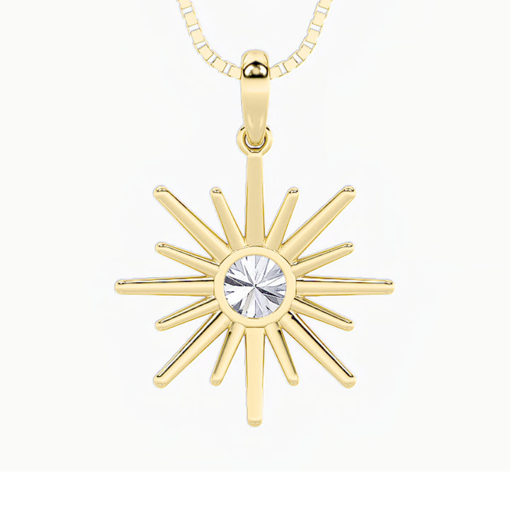1.5Cttw Round Shaped Lab Grown Diamond (F/VS) Astralis Pendant in 14K Gold