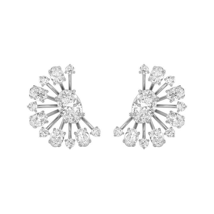 4.5Cttw Oval Shaped Lab Grown Diamond (F/VS) Astralis Earrings in 14K Gold