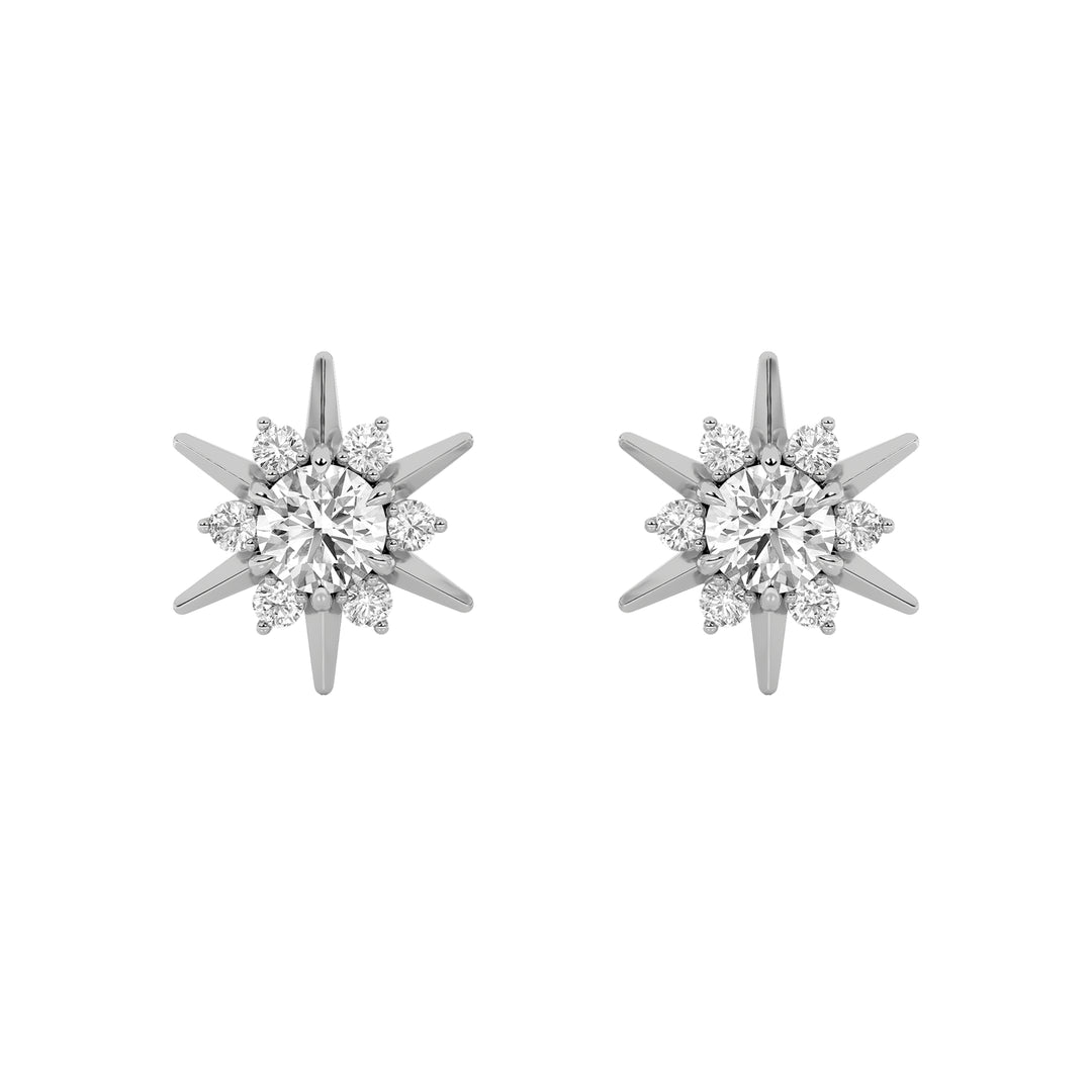 2Cttw Round Shaped Lab Grown Diamond (F/VS) Astralis Earrings in 14K Gold