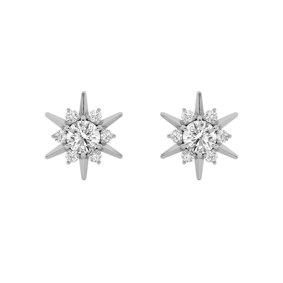 2Cttw Round Shaped Lab Grown Diamond (F/VS) Astralis Earrings in 14K Gold