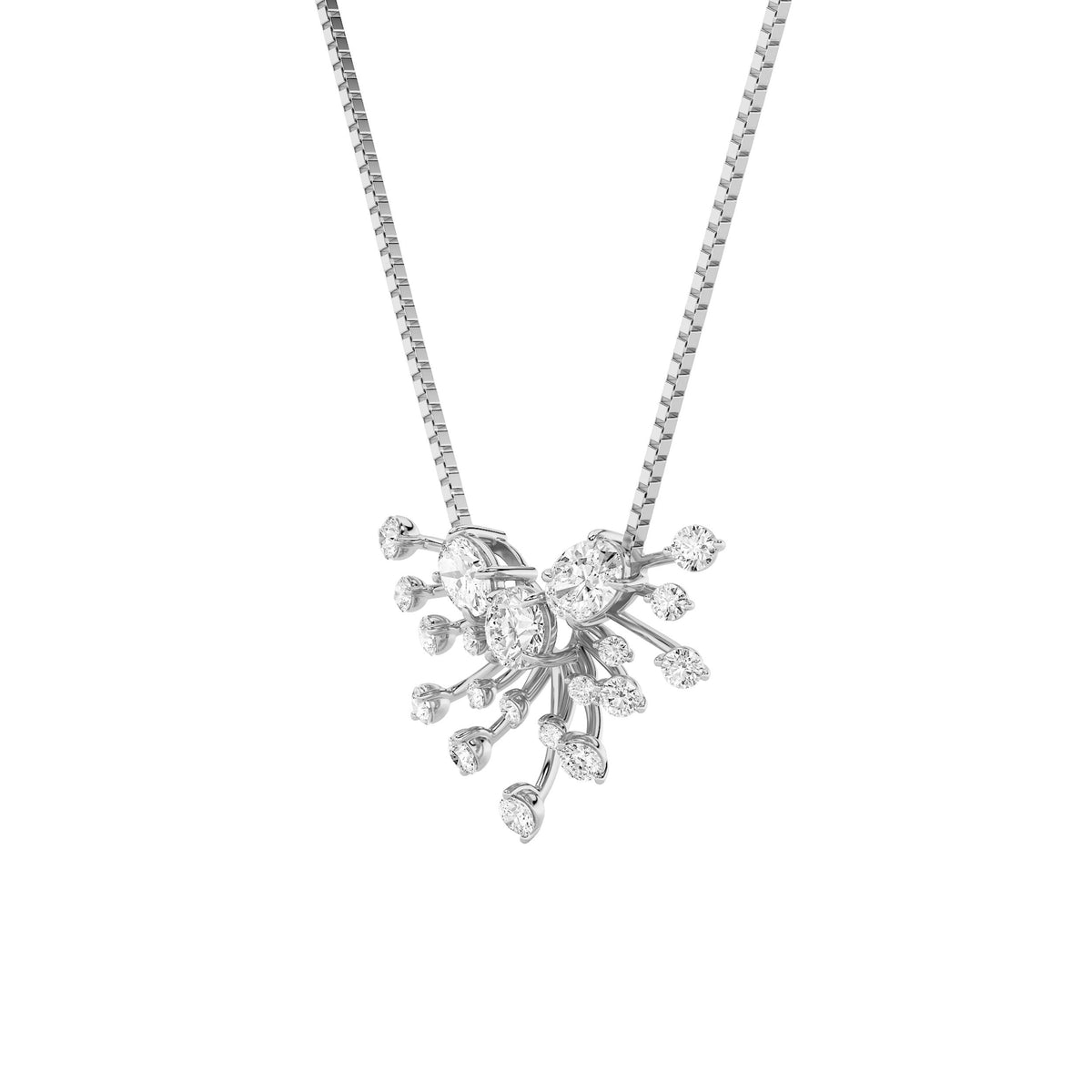 3Cttw Round Shaped Lab Grown Diamond (F/VS) Astralis Necklace in 14K Gold
