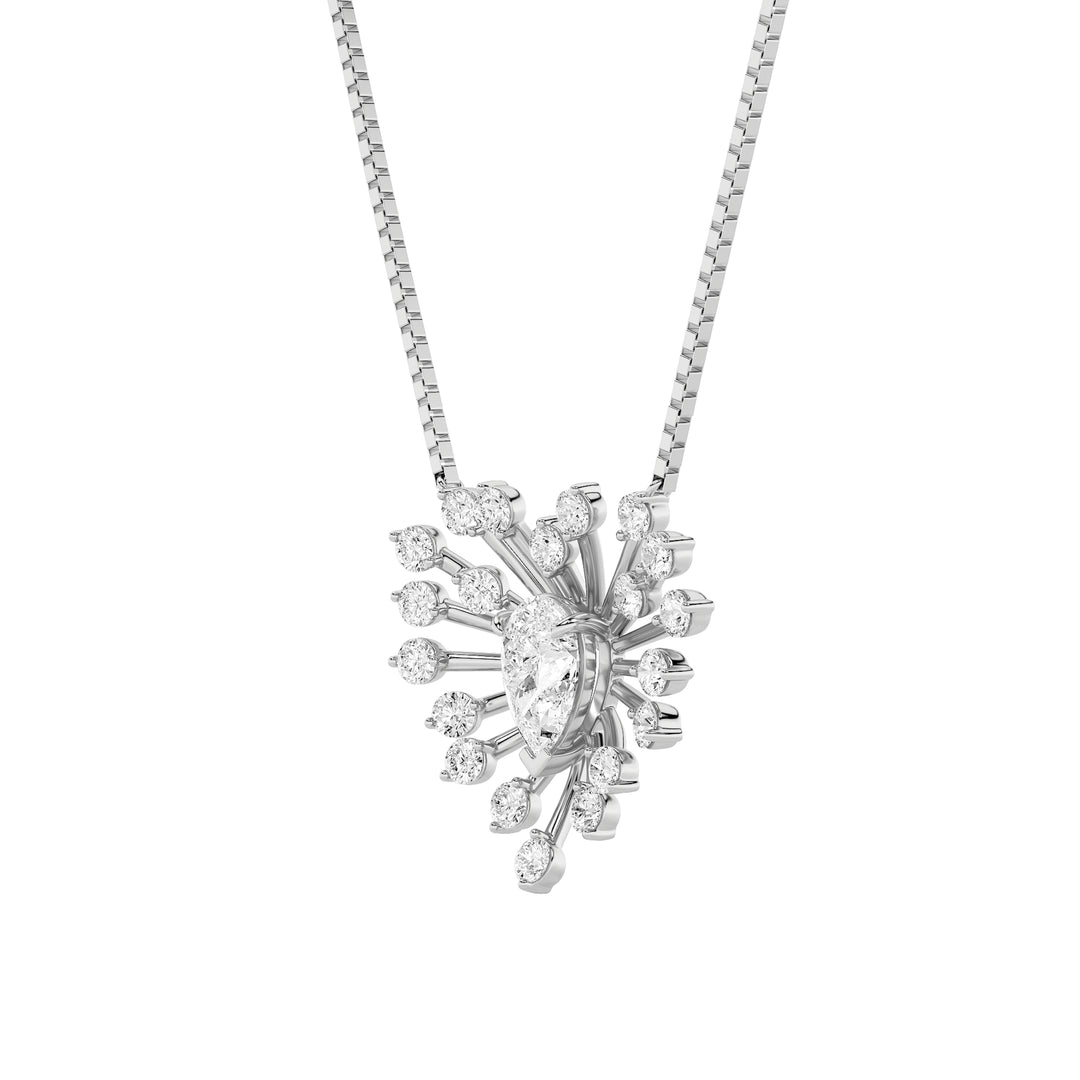 1.5Cttw Pear Shaped Lab Grown Diamond (F/VS) Astralis Necklace in 14K Gold