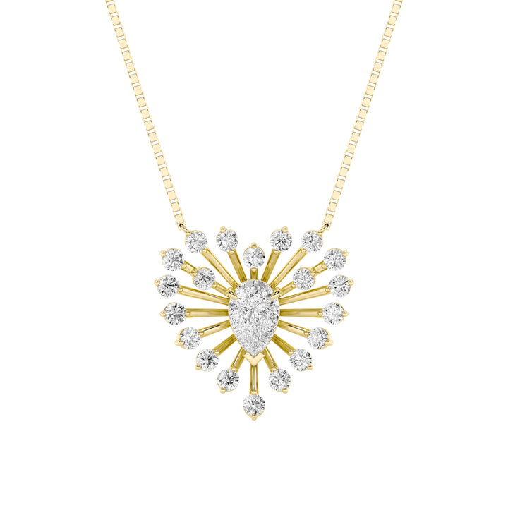 1.5Cttw Pear Shaped Lab Grown Diamond (F/VS) Astralis Necklace in 14K Gold