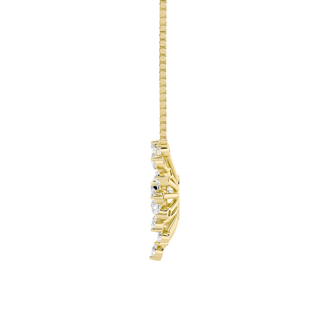 1.5Cttw Pear Shaped Lab Grown Diamond (F/VS) Astralis Necklace in 14K Gold