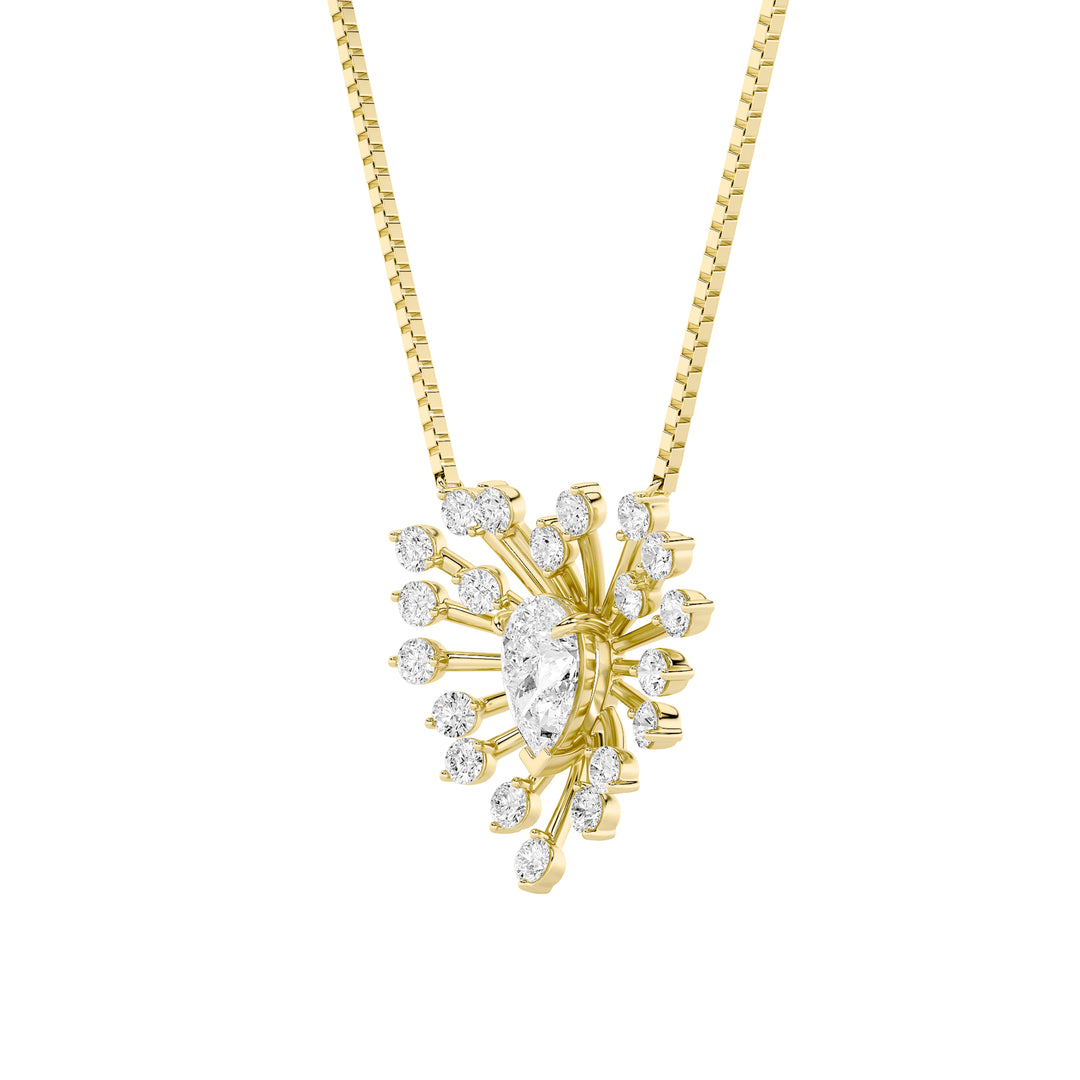 1.5Cttw Pear Shaped Lab Grown Diamond (F/VS) Astralis Necklace in 14K Gold
