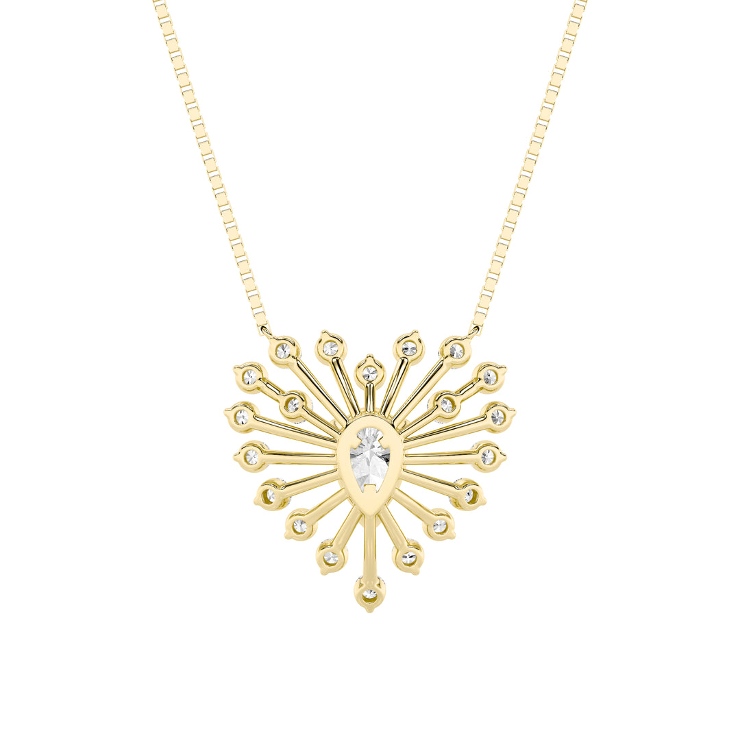 1.5Cttw Pear Shaped Lab Grown Diamond (F/VS) Astralis Necklace in 14K Gold