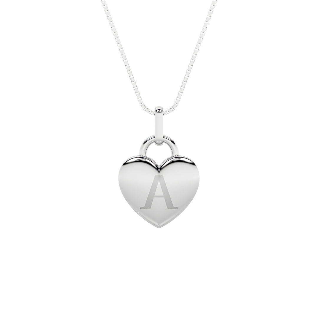 1Cttw Oval Shaped Lab Grown Diamond (F/VS) Heart Pendant in 14K  White Gold