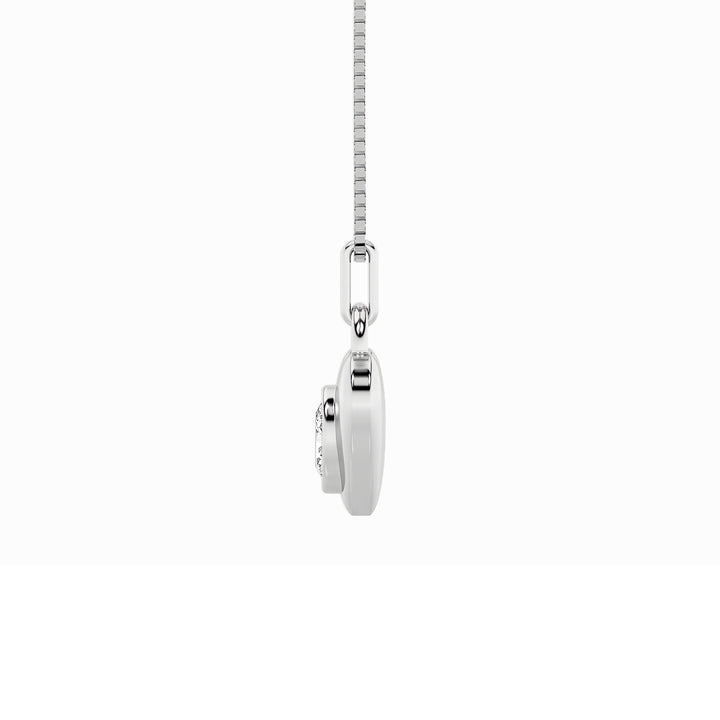 1Cttw Oval Shaped Lab Grown Diamond (F/VS) Heart Pendant in 14K  White Gold
