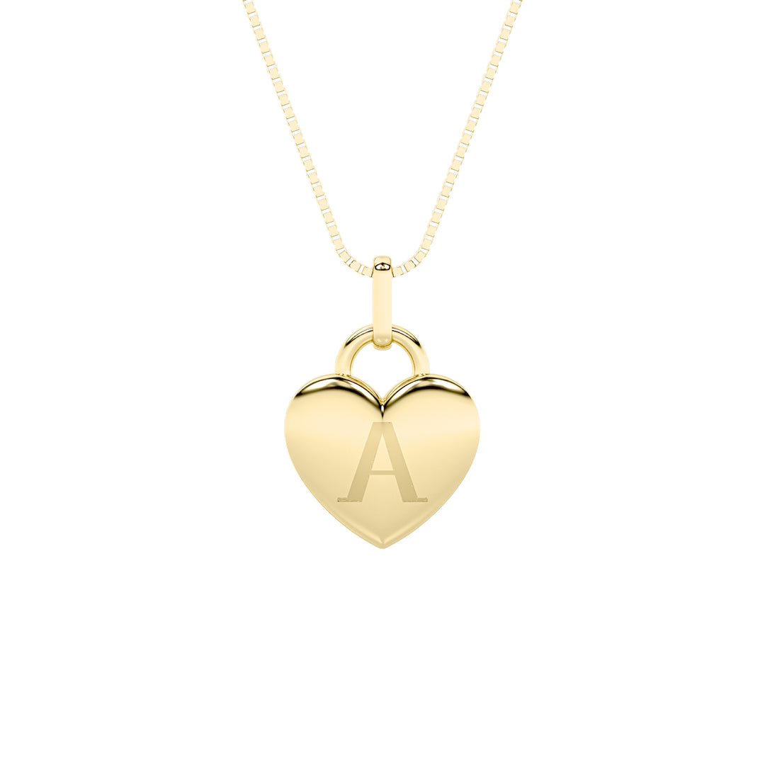 1Cttw Oval Shaped Lab Grown Diamond (F/VS) Heart Pendant in 14K Yellow Gold