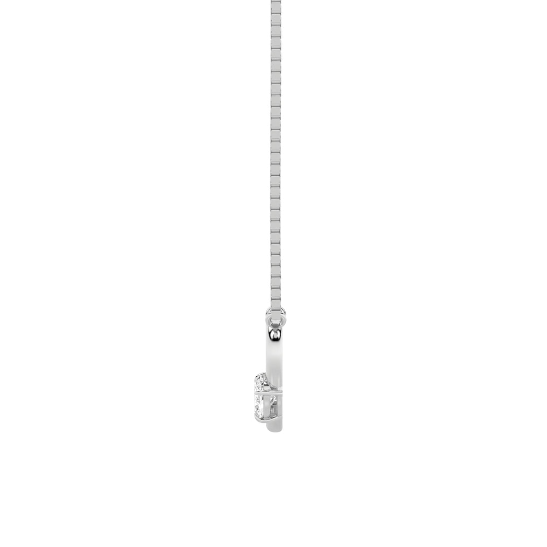0.5Cttw Oval Shaped Lab Grown Diamond (F/VS) Heart Shaped Necklace in 14K Gold