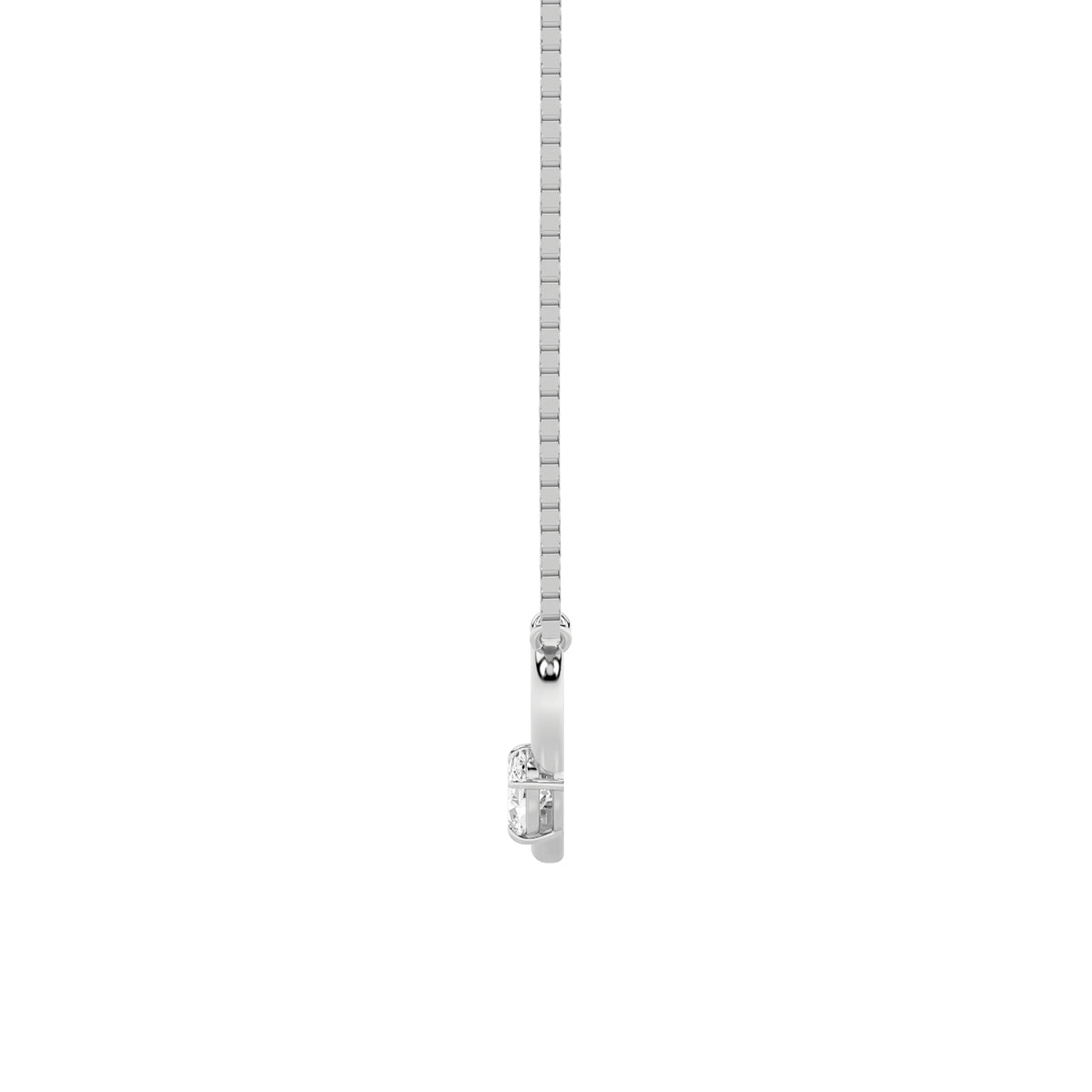 0.5Cttw Oval Shaped Lab Grown Diamond (F/VS) Heart Shaped Necklace in 14K Gold