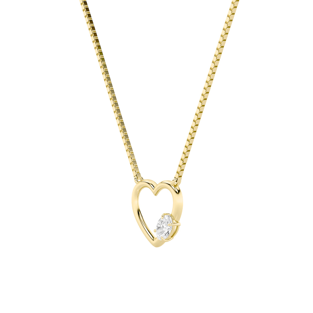 0.5CTW Oval Shaped Lab Grown Diamond (G/VS) Necklace in Silver|18K Yellow Gold