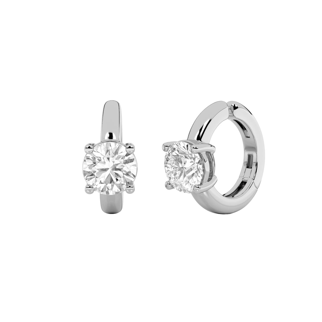 0.5Cttw Round Shaped Lab Grown Diamond (F/VS) Huggie Cuff Earrings in 14K Gold