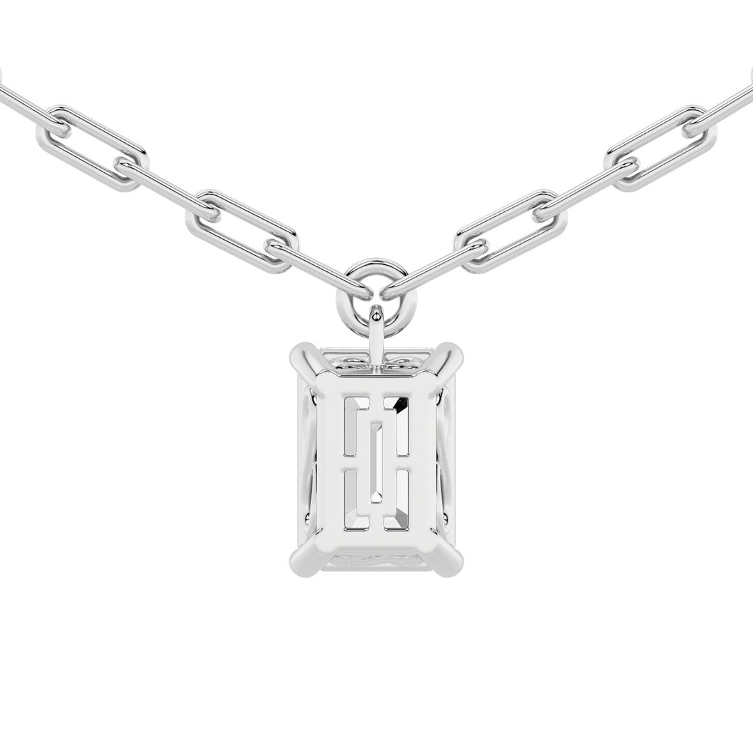 2Cttw Emerald Shaped Lab Grown Diamond (F/VS) Strata Chic Collection Necklace in 14K Gold