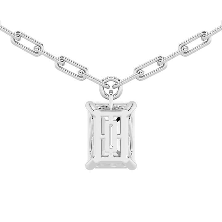 2Cttw Emerald Shaped Lab Grown Diamond (F/VS) Strata Chic Collection Necklace in 14K Gold