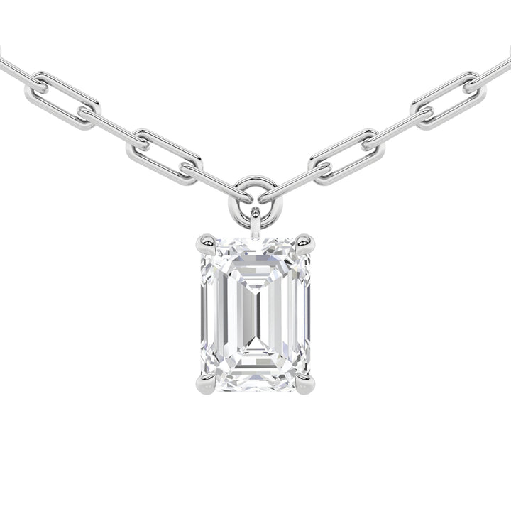 2Cttw Emerald Shaped Lab Grown Diamond (F/VS) Strata Chic Collection Necklace in 14K Gold