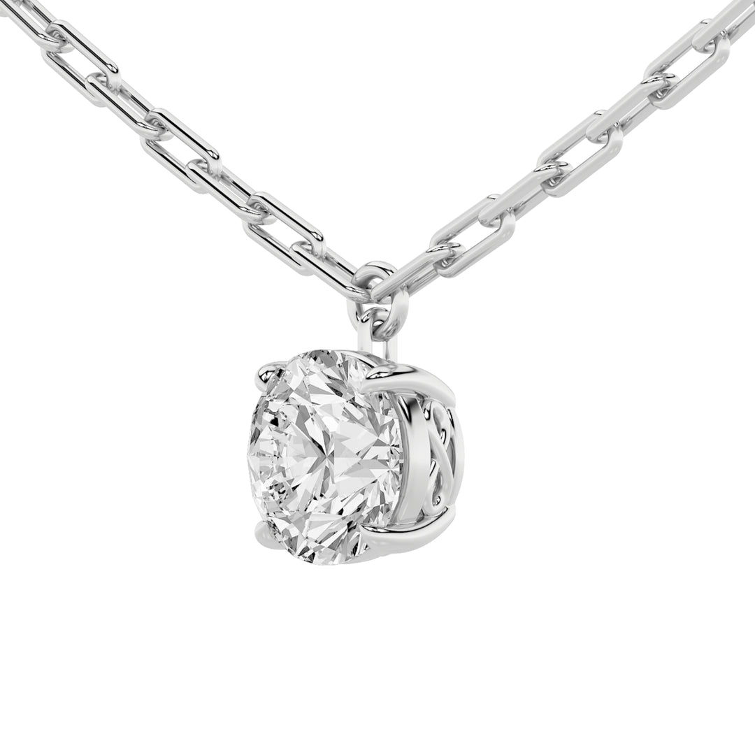 2Cttw Round Shaped Lab Grown Diamond (F/VS) Strata Chic Collection Necklace in 14K Gold