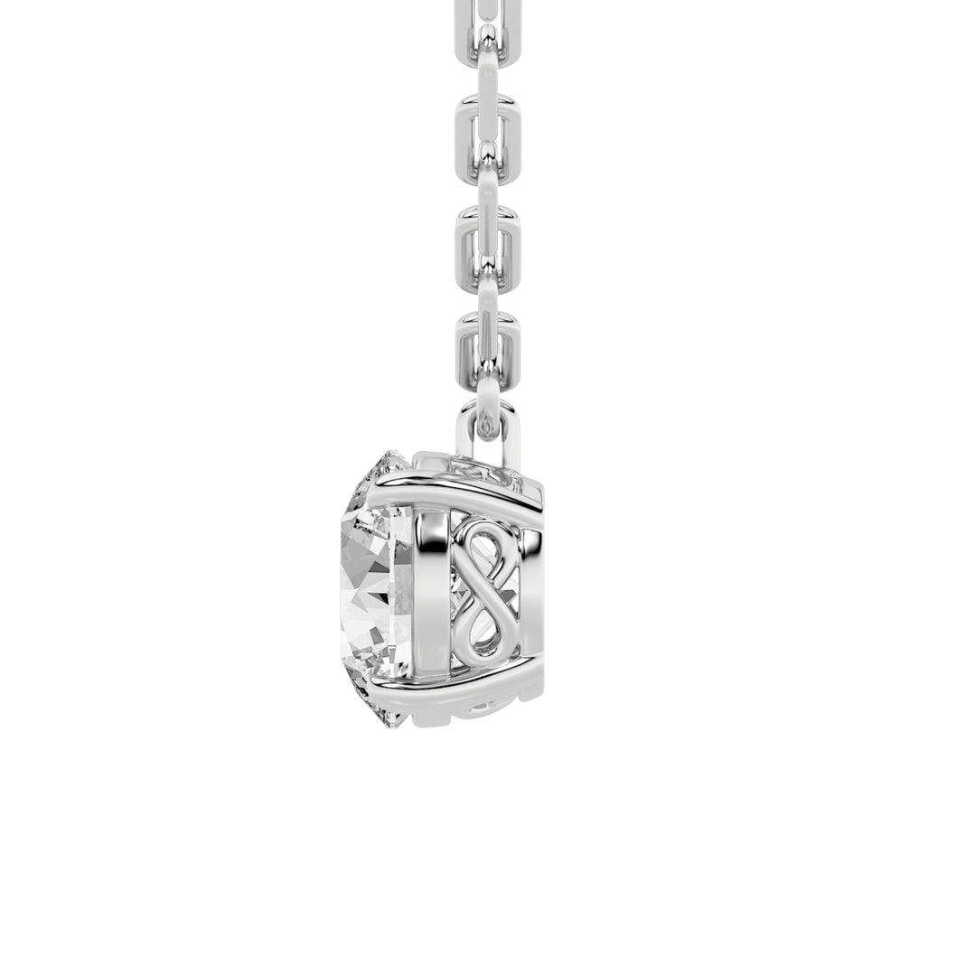 2Cttw Round Shaped Lab Grown Diamond (F/VVS) Strata Chic Collection Necklace in 14K Gold