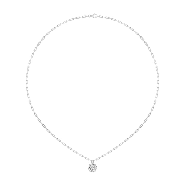 2Cttw Round Shaped Lab Grown Diamond (F/VVS) Strata Chic Collection Necklace in 14K Gold