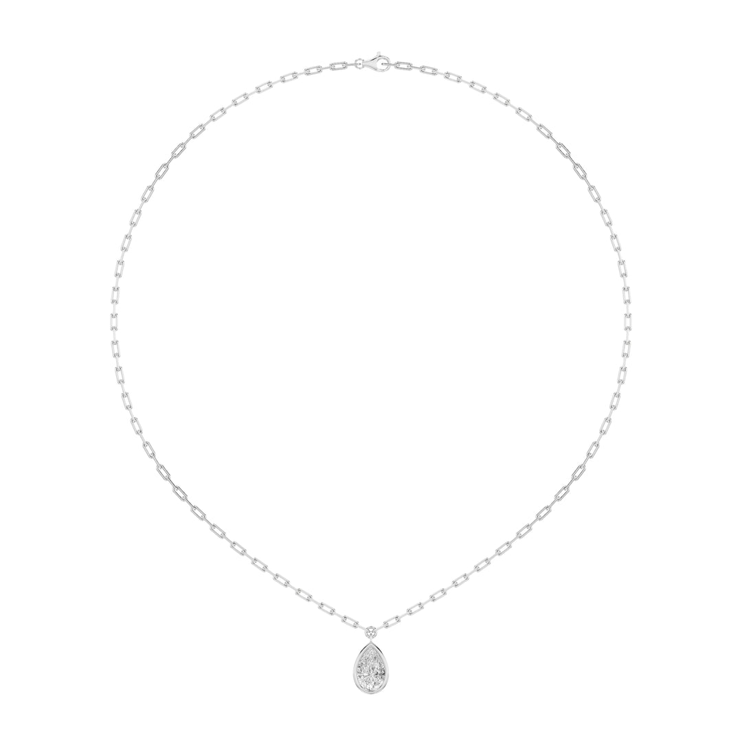 2Cttw Pear Shaped Lab Grown Diamond (F/VS) StrataChic Collection Necklace in 14K Gold