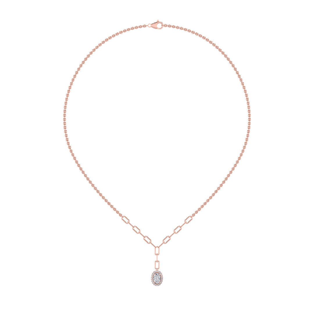 1.5Cttw Oval Shaped Lab Grown Diamond (F/VS) Solitaire Necklace in 14K Gold