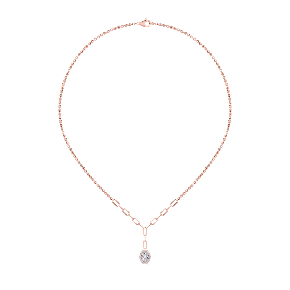 1.5Cttw Oval Shaped Lab Grown Diamond (F/VS) Solitaire Necklace in 14K Gold