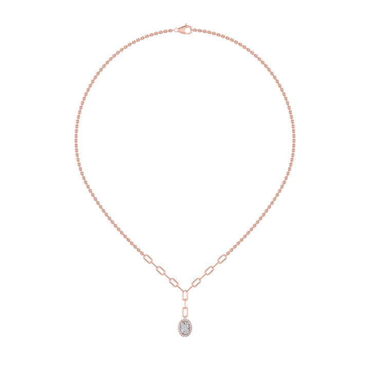 1.5Cttw Oval Shaped Lab Grown Diamond (F/VS) Solitaire Necklace in 14K Gold