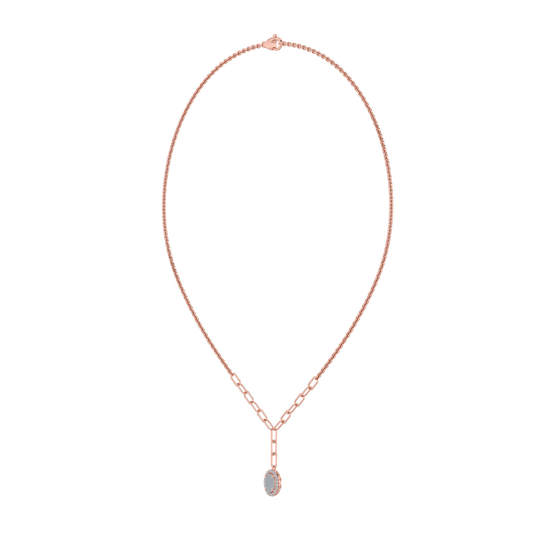 1.5Cttw Oval Shaped Lab Grown Diamond (F/VS) Solitaire Necklace in 14K Gold