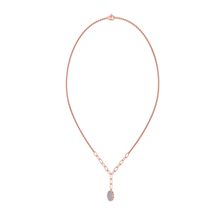 1.5Cttw Oval Shaped Lab Grown Diamond (F/VS) Solitaire Necklace in 14K Gold