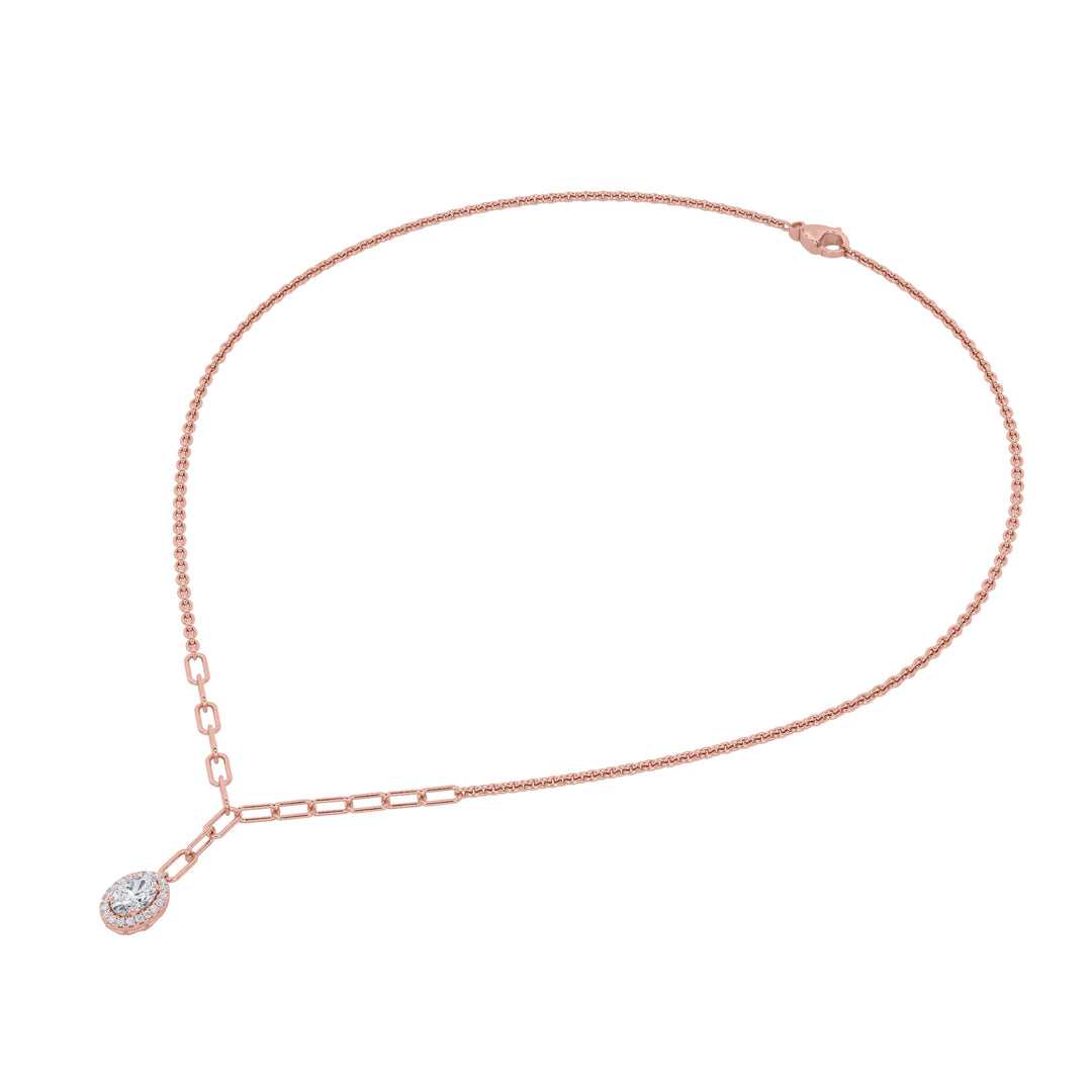1.5Cttw Oval Shaped Lab Grown Diamond (F/VS) Solitaire Necklace in 14K Gold