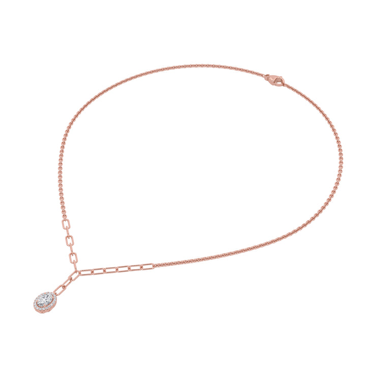 1.5Cttw Oval Shaped Lab Grown Diamond (F/VS) Solitaire Necklace in 14K Gold