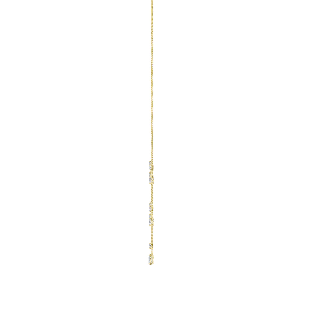 3Cttw Pear Shaped Lab Grown Diamond (F/VS) Solitaire Necklace in 14K Gold