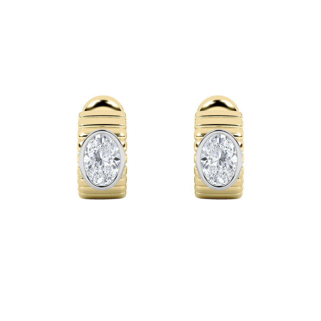 2Cttw Oval Shaped Lab Grown Diamond (F/VS) Fashion Earrings in 14K Gold