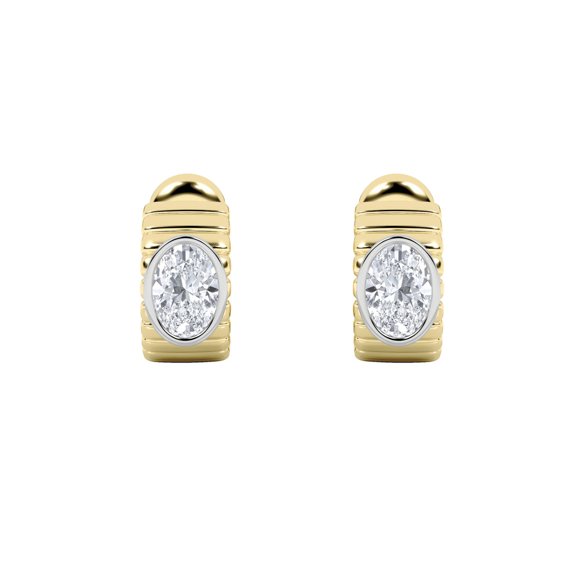 2Cttw Oval Shaped Lab Grown Diamond (F/VS) Fashion Earrings in 14K Gold
