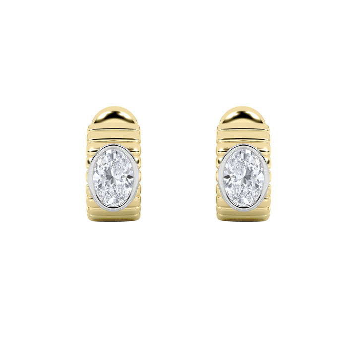 2Cttw Oval Shaped Lab Grown Diamond (F/VS) Fashion Earrings in 14K Gold