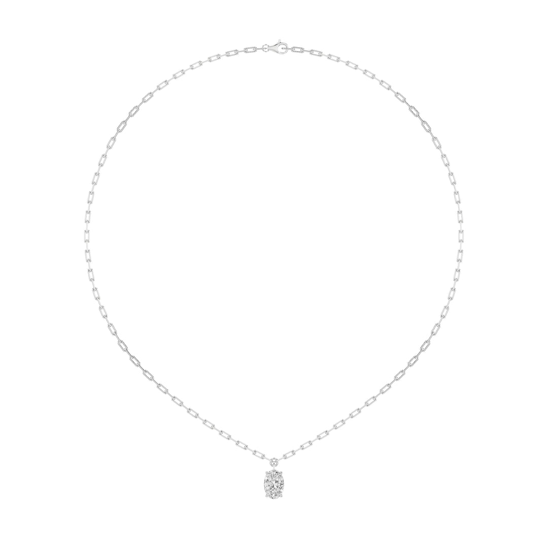 2Cttw Oval Shaped Lab Grown Diamond (F/VS) StrataChic Collection Necklace in 14K Gold