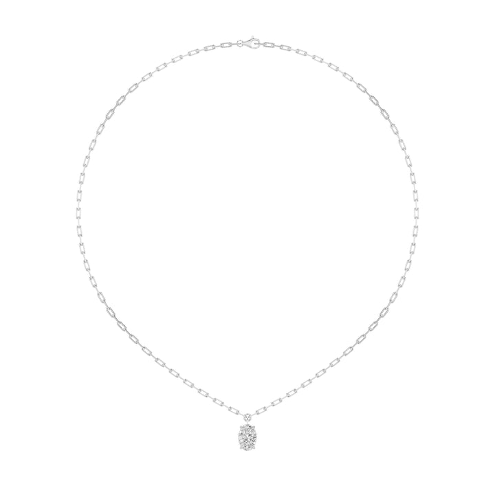 2Cttw Oval Shaped Lab Grown Diamond (F/VS) StrataChic Collection Necklace in 14K Gold