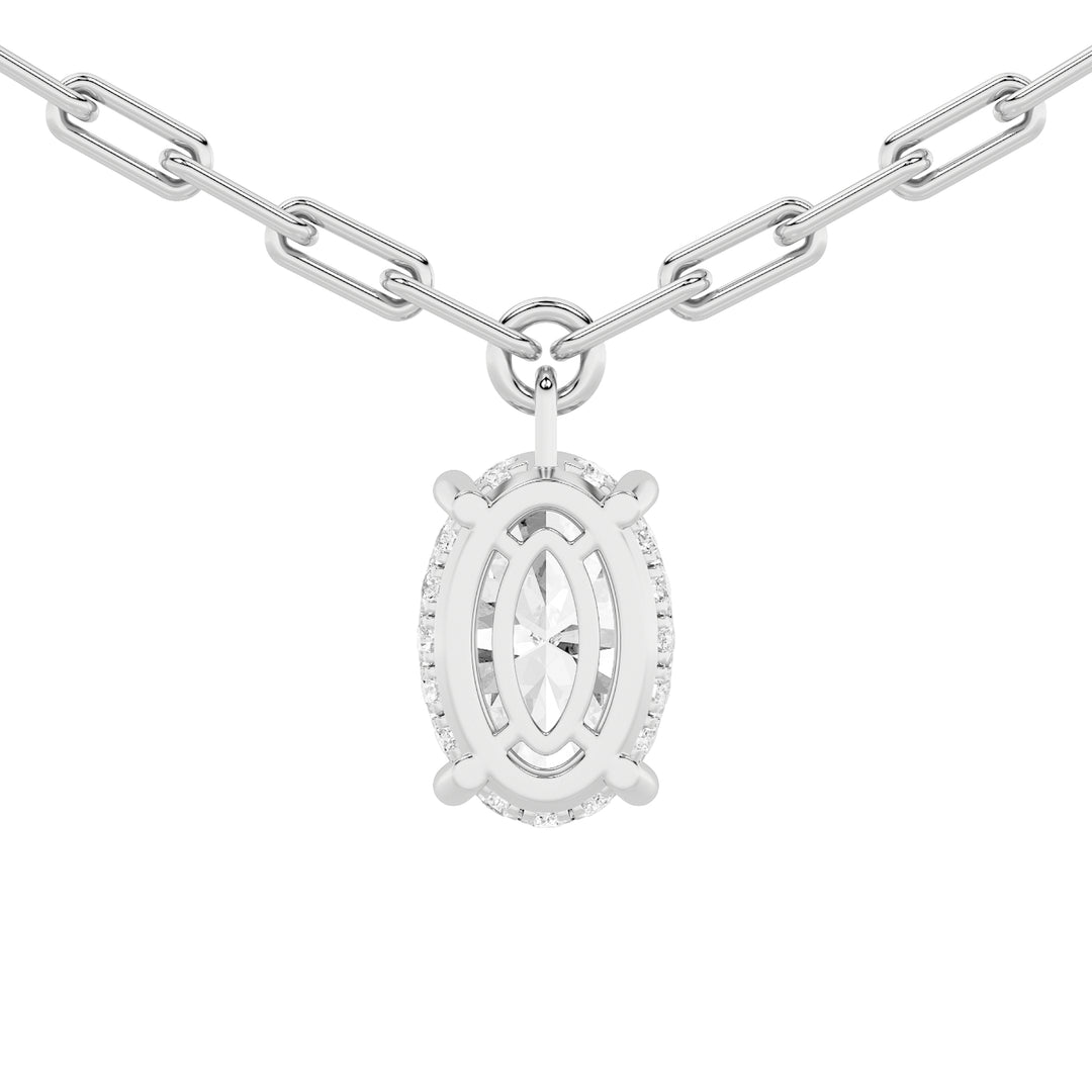 2Cttw Oval Shaped Lab Grown Diamond (F/VS) StrataChic Collection Necklace in 14K Gold