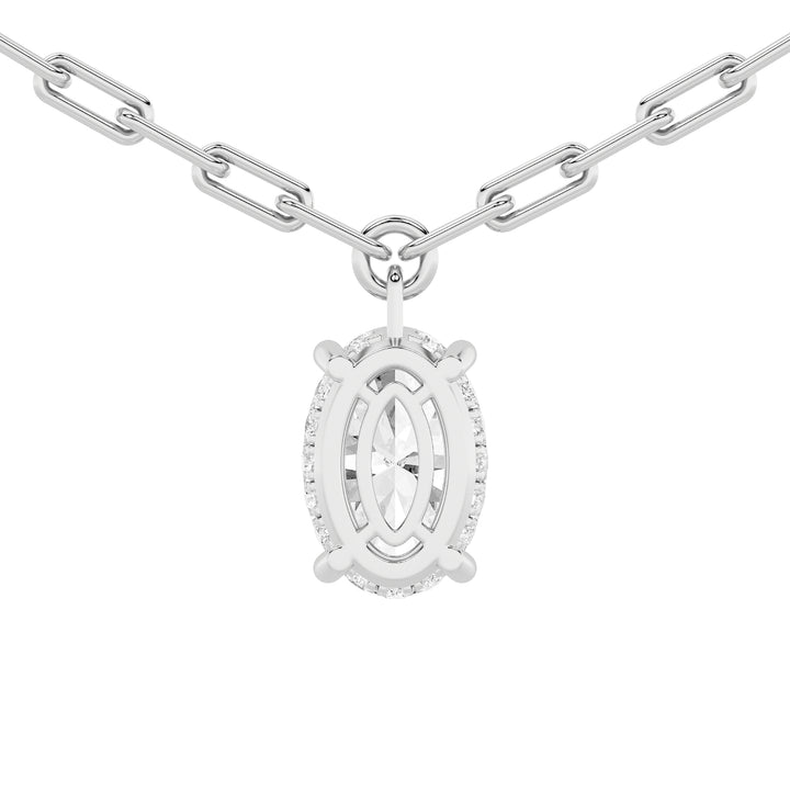 2Cttw Oval Shaped Lab Grown Diamond (F/VS) StrataChic Collection Necklace in 14K Gold