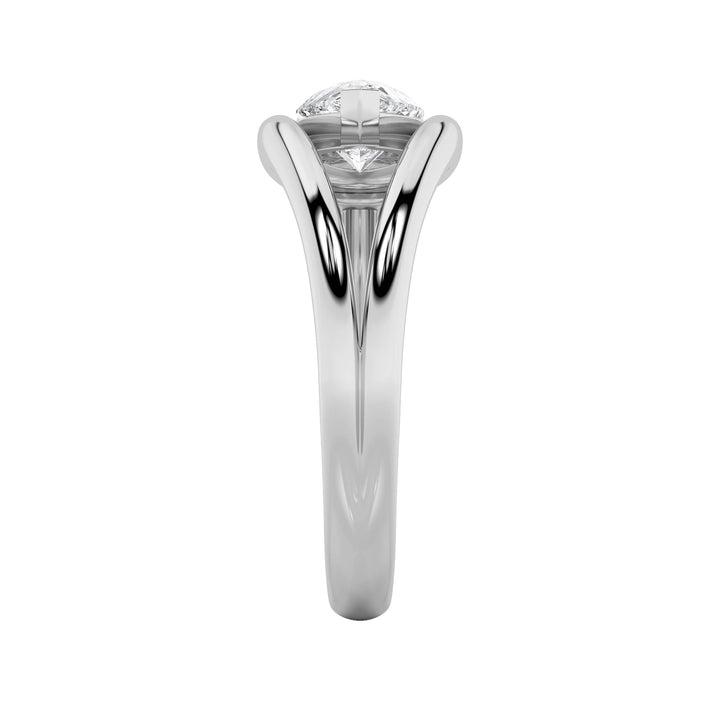 1Cttw Pear Shaped Lab Grown Diamond (F/VS) East West Solitaire Ring in 14K Gold