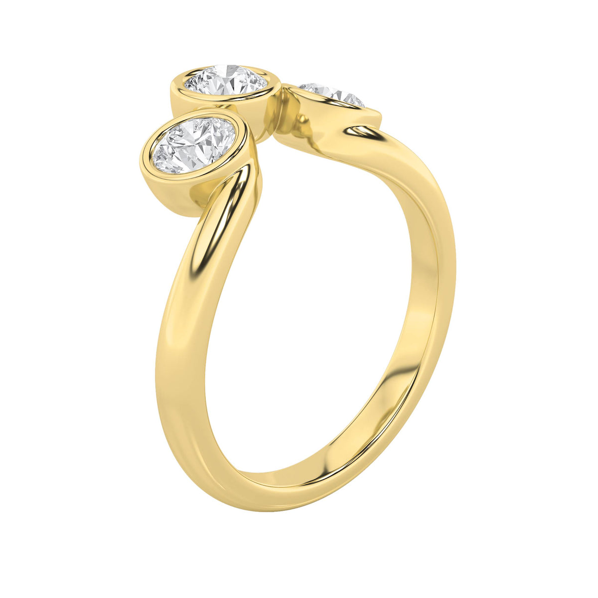 1Cttw Round Shaped Lab Grown Diamond (F/VS) ThreeStone Ring in 14K Gold